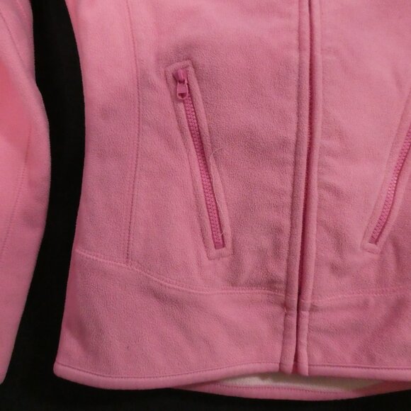 Y2K - OLD NAVY BRAND | medium | Pink Fleece Hooded Zip-Up Jacket | Zip Pockets - Picture 7 of 16